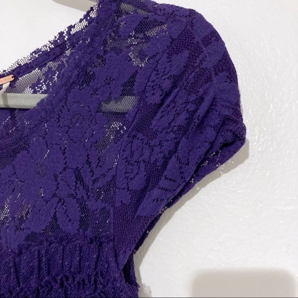 Free People Purple Lace Top Tulip Hem Corset/Bustier Maxi Dress Size XS - Picture 4 of 11
